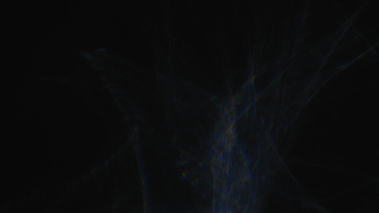 검정색 배경에 격리된 유리를 통한 빛 반사 및 굴절