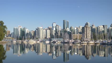 royal vancouver yacht club marina with city skyline background