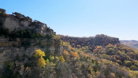 aerial view of stunning mountain cliffs surrounded by forest