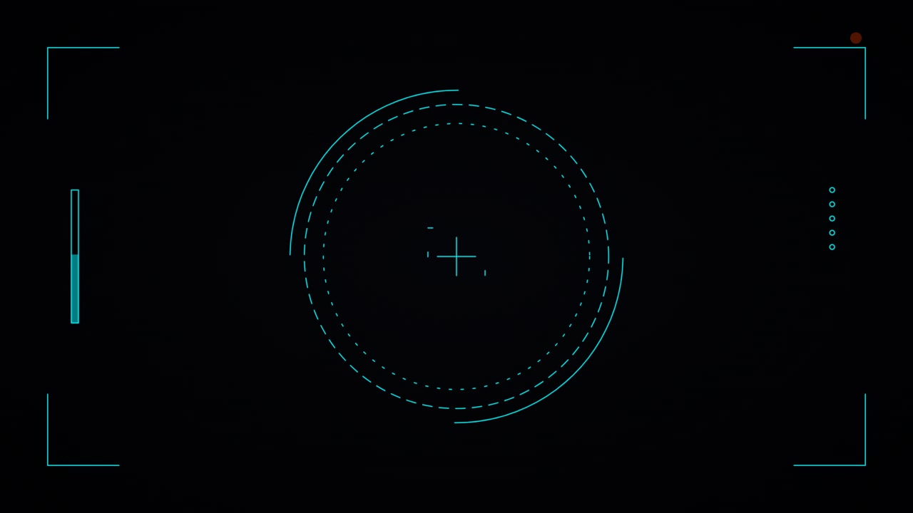 Digital HUD Interface with Rotating Circular Target Reticle