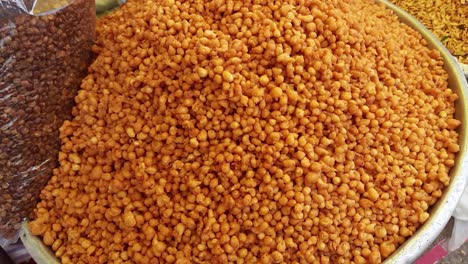 Close-up-of-crunchy-masala-boondi-Indian-namkeen-Full-Frame-Background