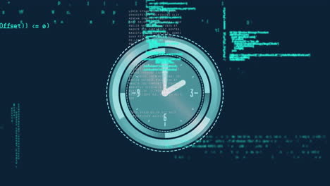 animation of data processing and clock moving fast