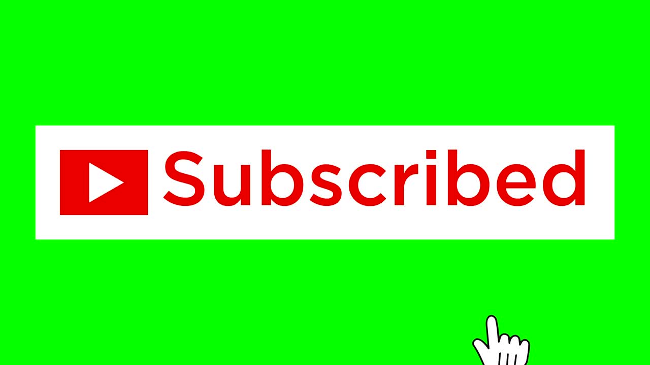animated of clicking on subscribe button on green screen