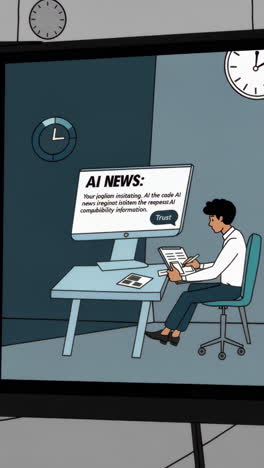 ai news: man reading article about ai compatibility