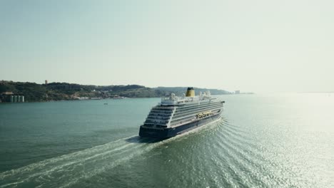 cruise ship in a river port