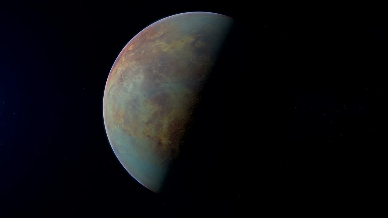 el planeta venus realista girando en el espacio profundo. fondo digital de bucle sin fisuras.
