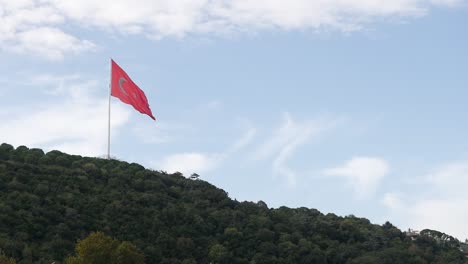 bandera turca en una colina