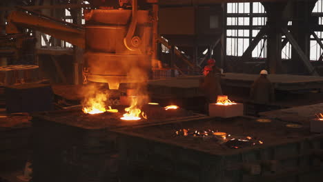 metal casting operation in a foundry