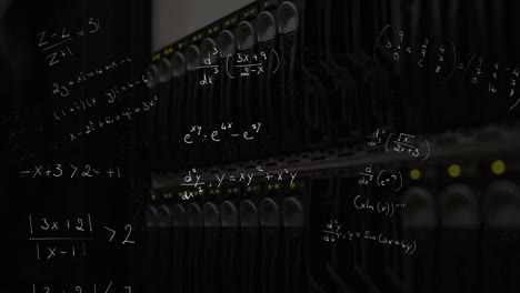 animation of mathematical formulae floating over data machine