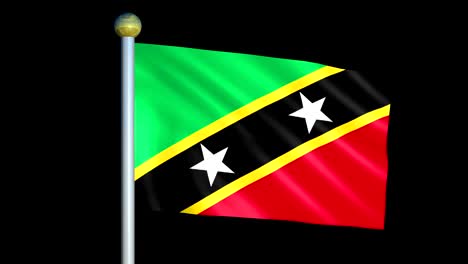 large looping animated flag of federation of saint christopher and nevis