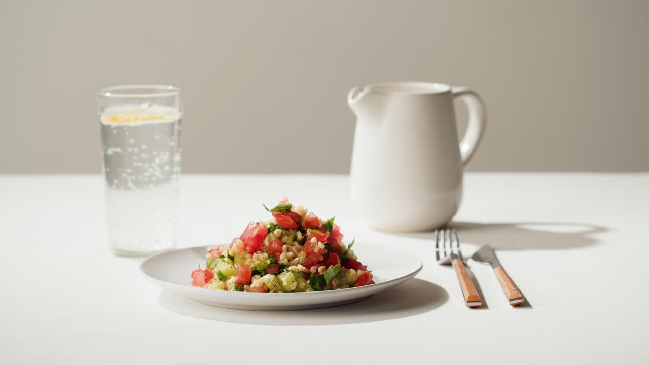 Fresh Bulgur Salad with Water