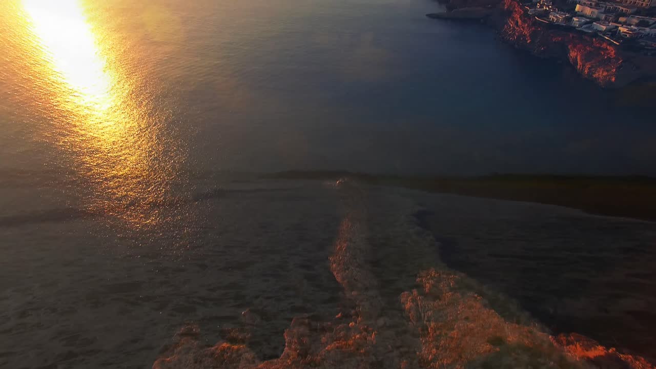 풍경 위의 바다와 함께 풍경의 애니메이션