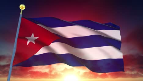 4k highly detailed flag of cuba loopable