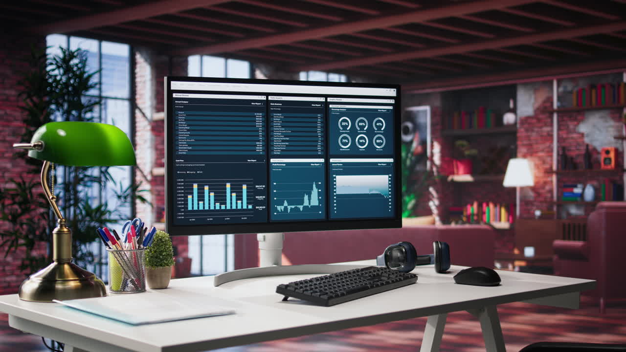 Vertical Video Loft with computer displaying SEO trends and targeted data insights