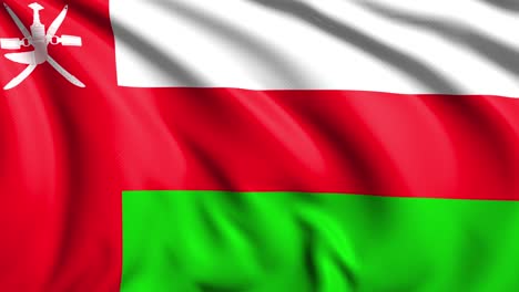 flag of oman with fabric structure in the wind (loopable)