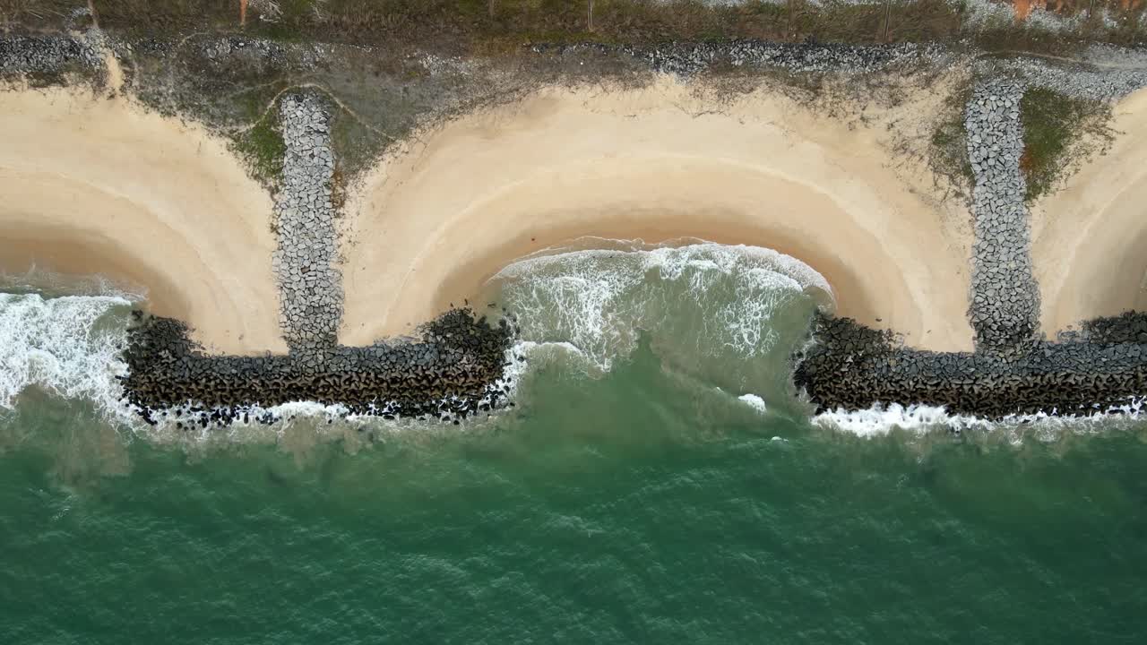 Aerial View of Coastal Protection Structures