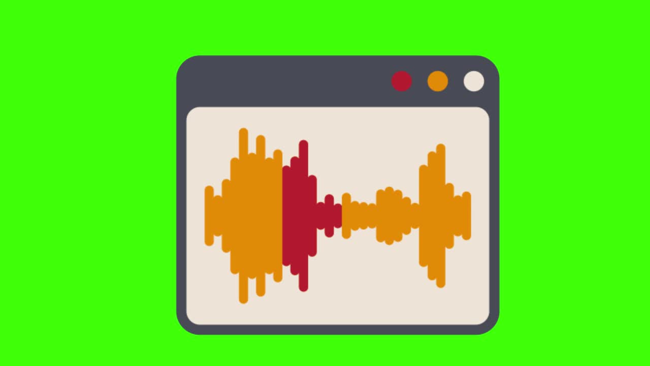 animation of audio levels icon on a green screen
