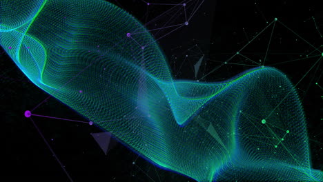 animation of network of connections over spots on black background