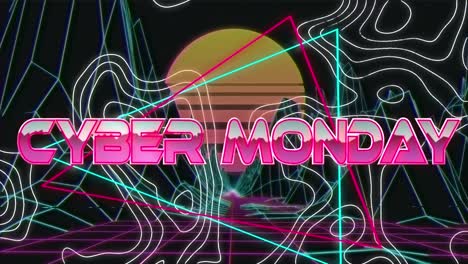 Animation-Des-Cyber-Monday-Im-Digitalen-Abstrakten-Raum