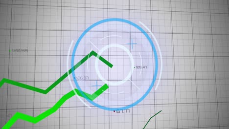 animación del escaneo del alcance y el procesamiento de datos sobre un fondo blanco