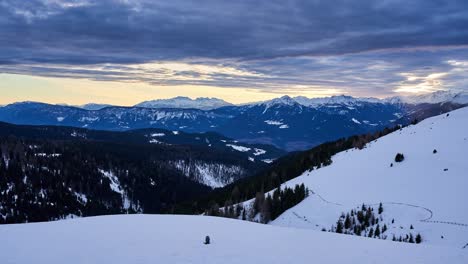 time-lapse of epic snow capped mountains in winter in the alps