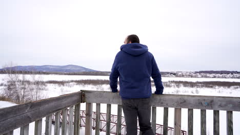 man waking to a ram watching sight