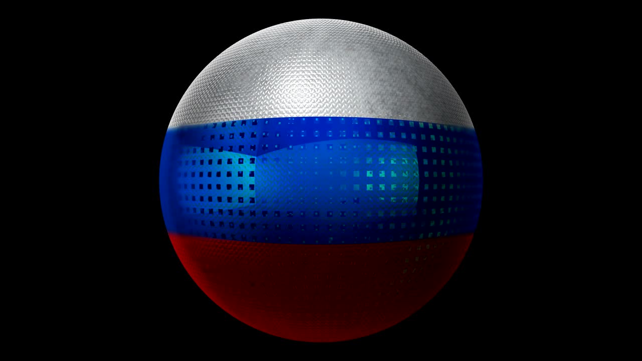 Flag of Russia as an icon. Rotating ball with texture.