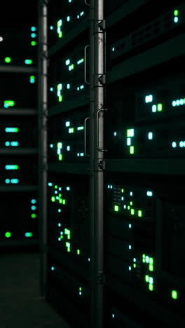 rows of servers in a data center