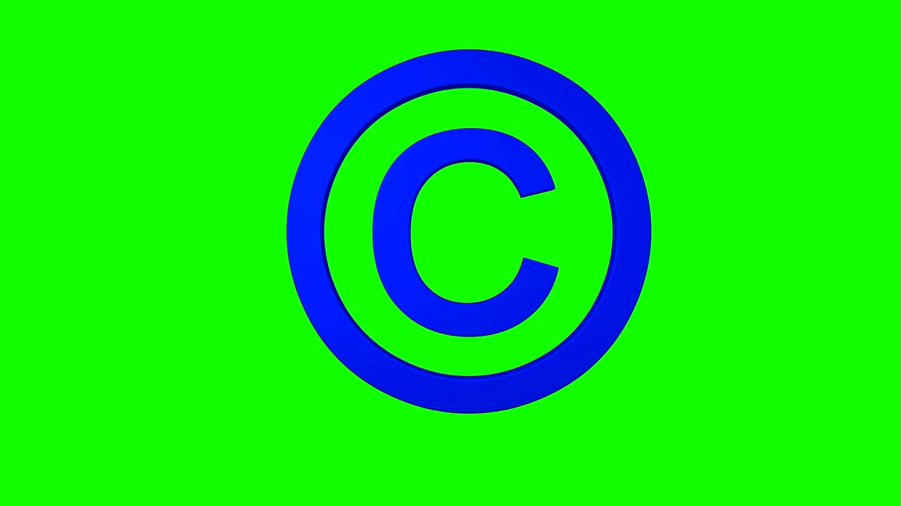 copyright emoji emoticon es un bucle de pantalla verde