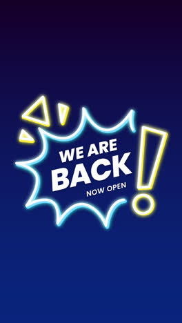 Motion Graphic of Gradient we are back instagram post