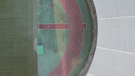 aerial view of king baudouin stadium in brussels, belgium top down slider shot