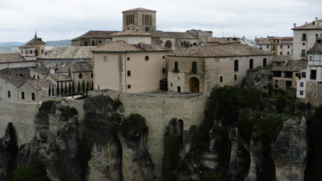 view of cathedral in historic city center of cuenca in castile la mancha, spain