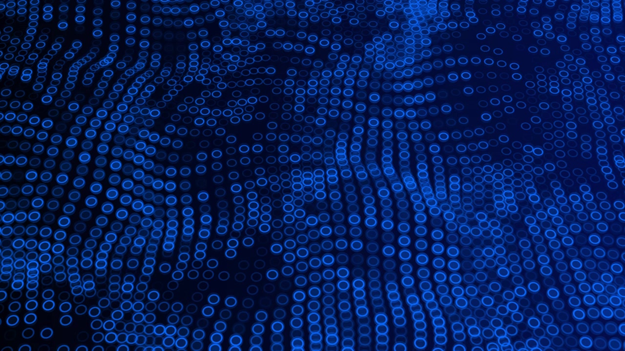 Abstract Blue Digital Wave Pattern of Glowing Rings