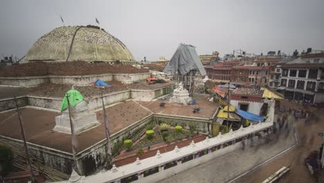 stupa under renovation in kathmandu, nepal