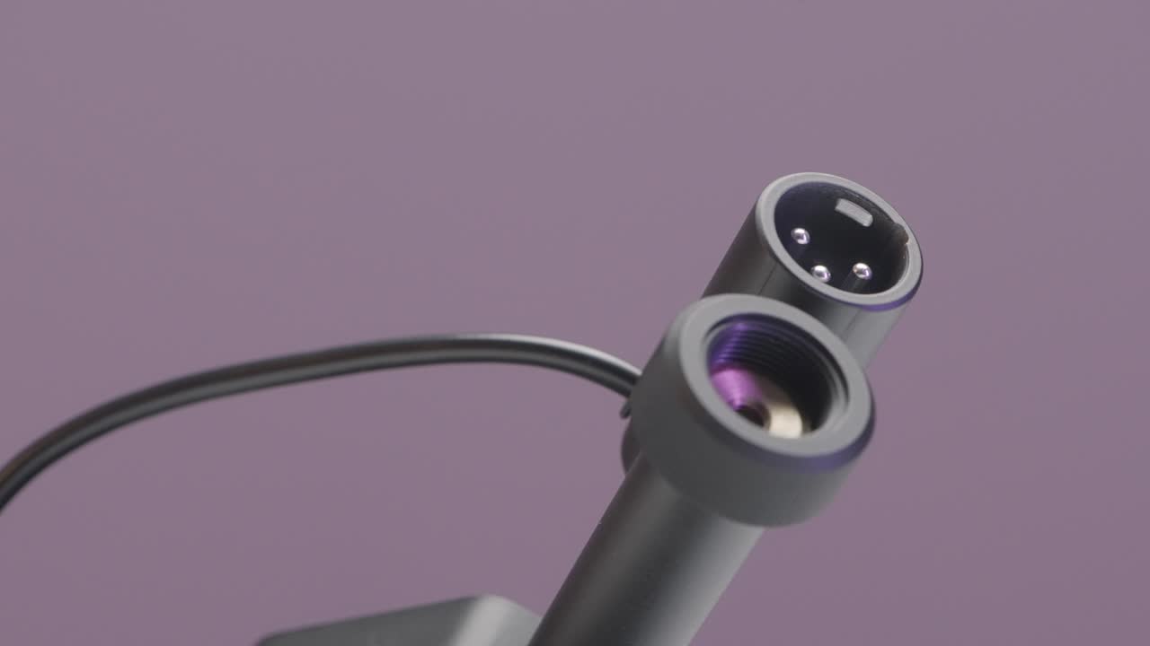 Close-up of a microphone connector