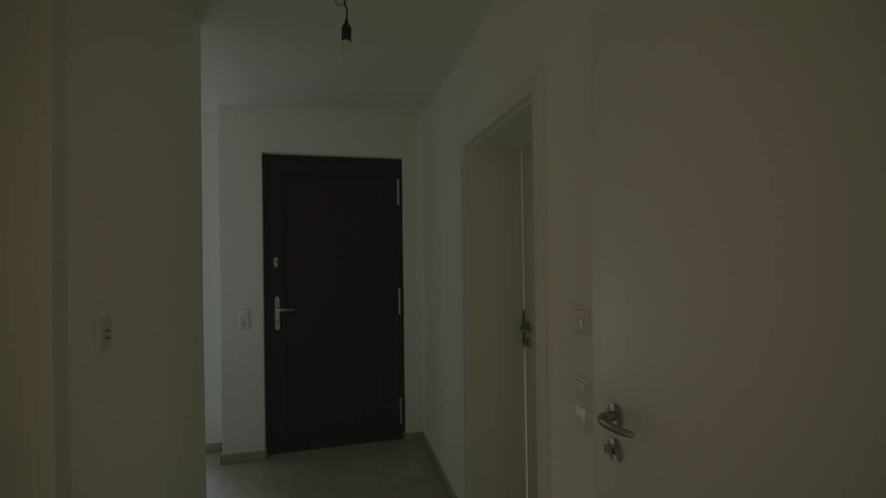 столовая и гостиная в открытой концепции, длинный отслеживающий кадр