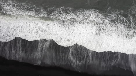 antena: vista de arriba hacia abajo de la playa de reynisfjara