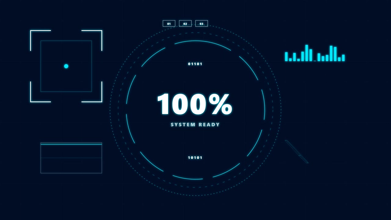 Digital System Initialization Loading Screen with Percentage Counter