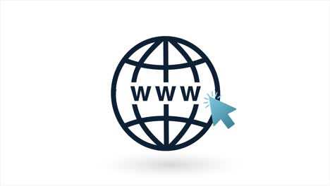 concepto de world wide web icono globo 3d. símbolo de la web del planeta. icono del planeta con el signo de la web mundial. negocio, tecnología, internet