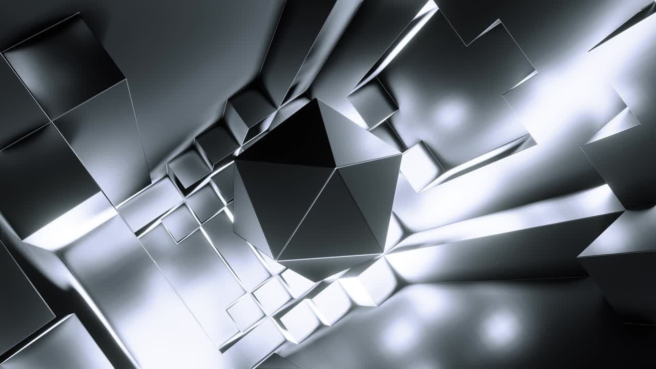 금속 터널을 통해 날아다니는 크롬 구