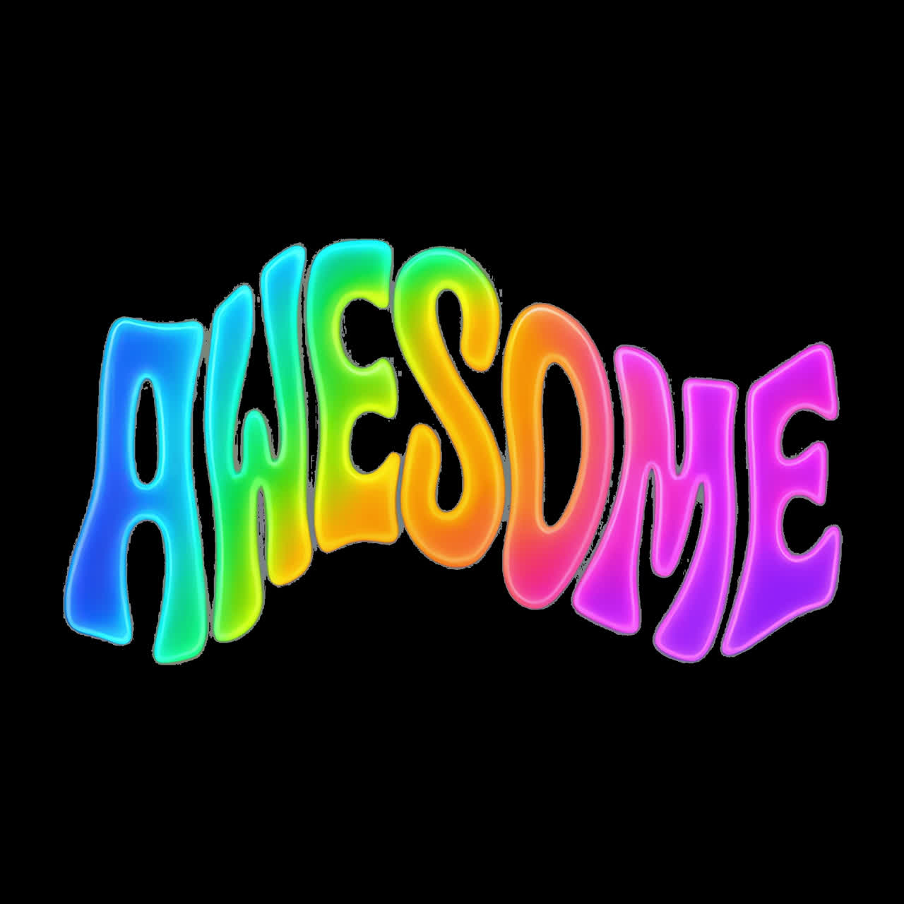 Colorful vibrant typography design animation isolated asset, transparent 4K video, alpha channel