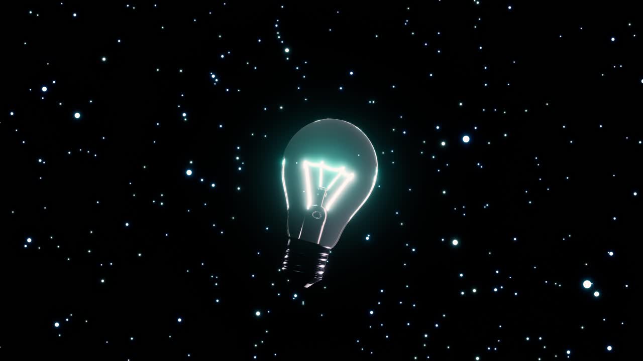 Light Bulb On Black Background