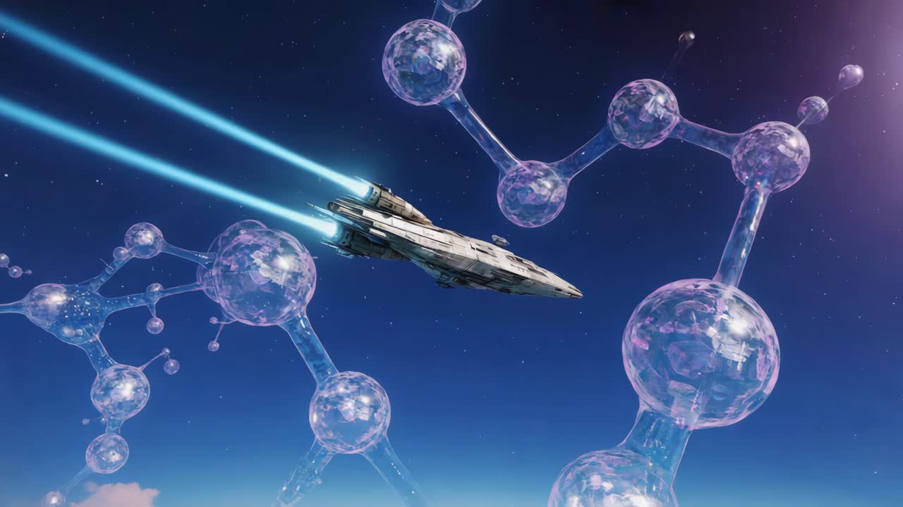 Spaceship Navigating Through Molecular Structures