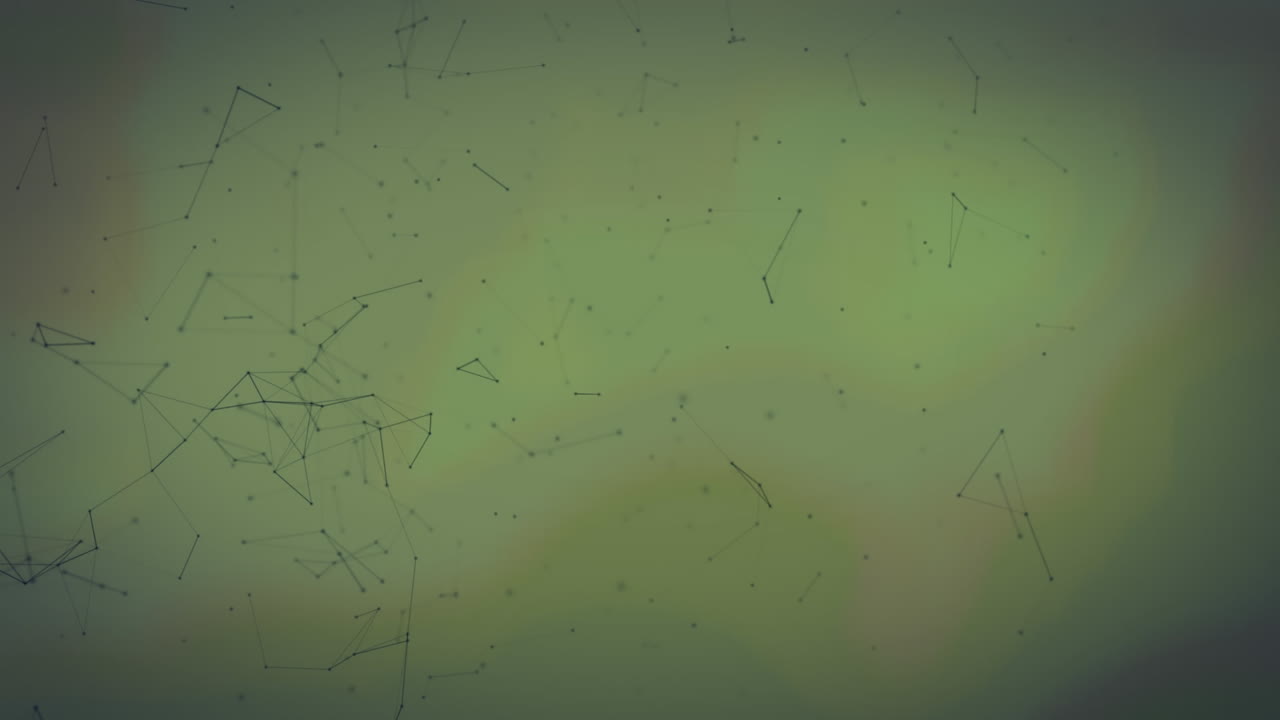 초록색 배경에서 움직이는 초록색 플렉서스 네트워크의 애니메이션