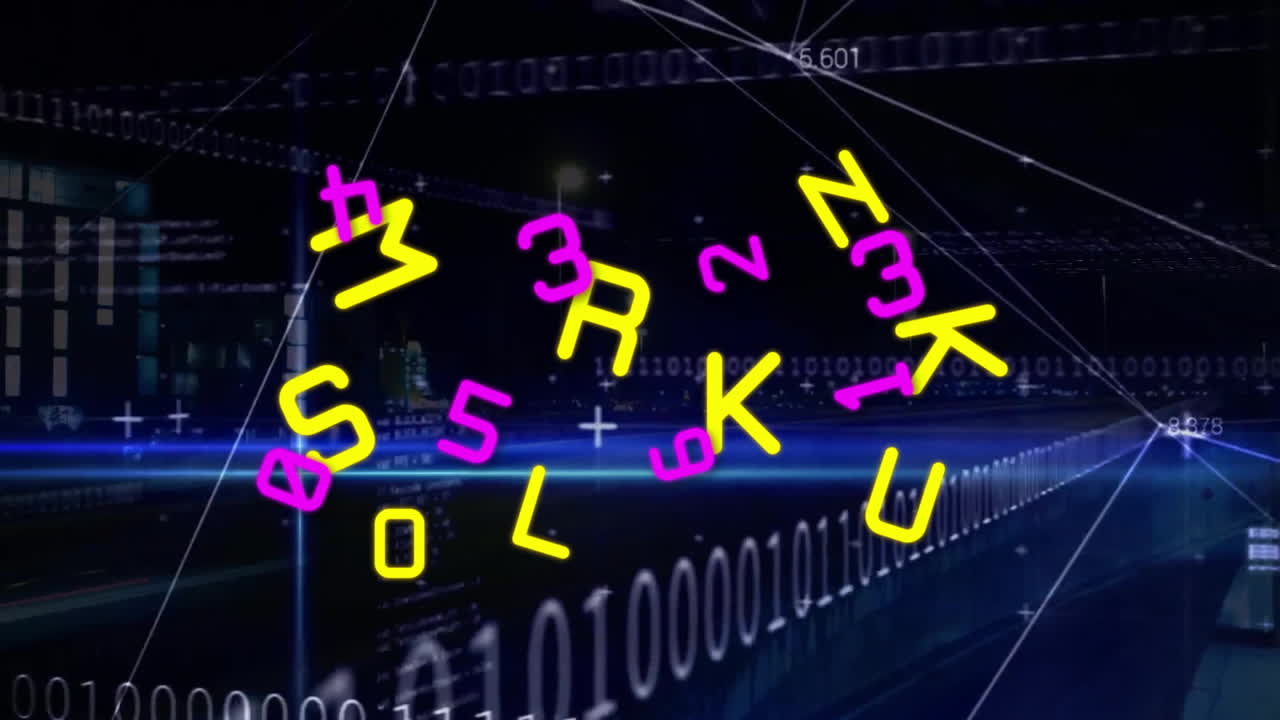 이진 코딩 데이터 처리를 통해 문자 및 숫자의 애니메이션