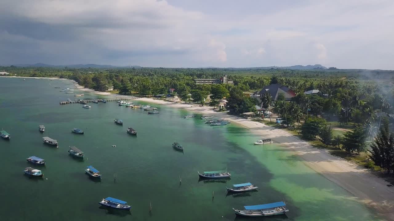 Aerial Drone Tanjung Tinggi and Kelayang Beach Belitung Island