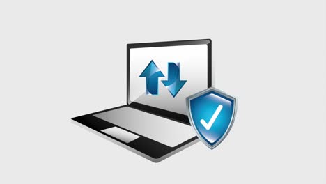 carga y descarga de datos de protección de escudo de portátil
