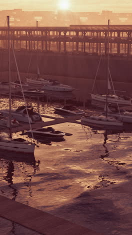 peaceful marina at sunset