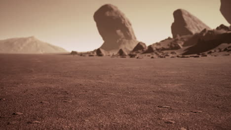 Red-planet-with-arid-landscape