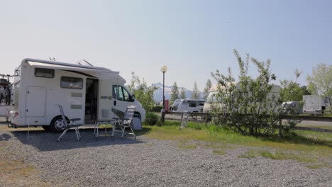 family vacation travel rv, holiday trip in motorhome, caravan car vacation.